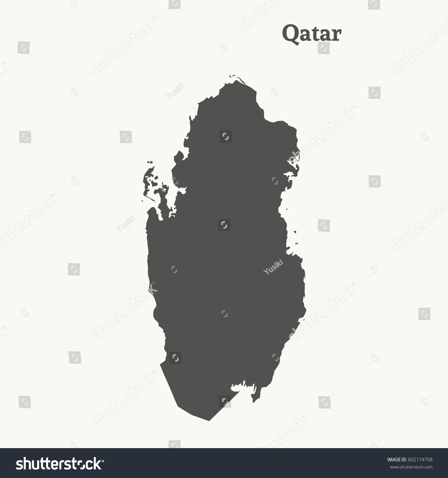 Outline Map Qatar Isolated Vector Illustration 602174708   Stock Vector Outline Map Of Qatar Isolated Vector Illustration 602174708 