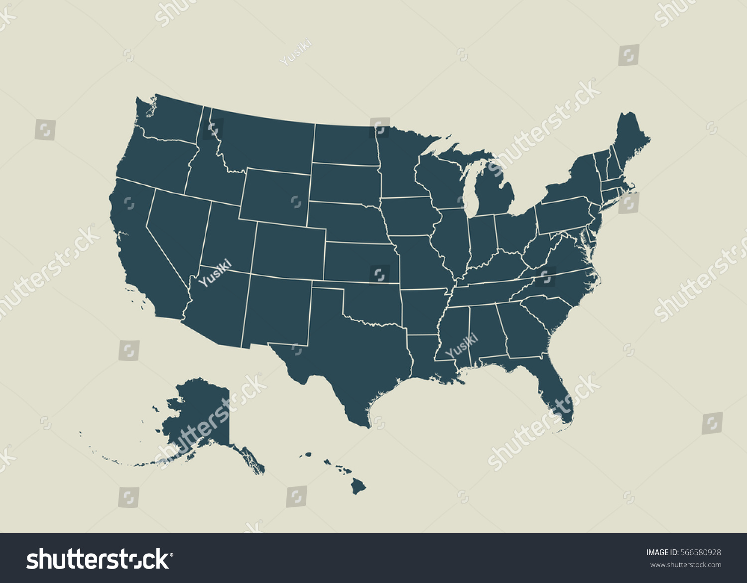 Outline Map Usa Stock Vector 566580928 - Shutterstock