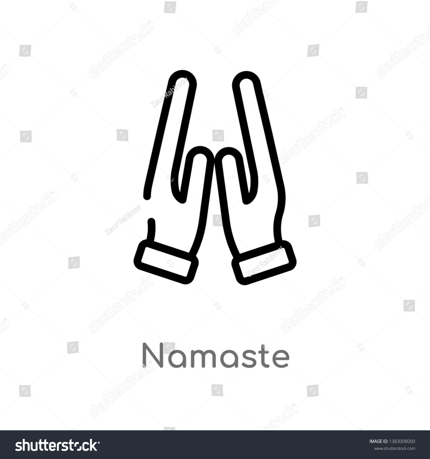 Outline Namaste Vector Icon Isolated Black Stock Vector (Royalty Free ...