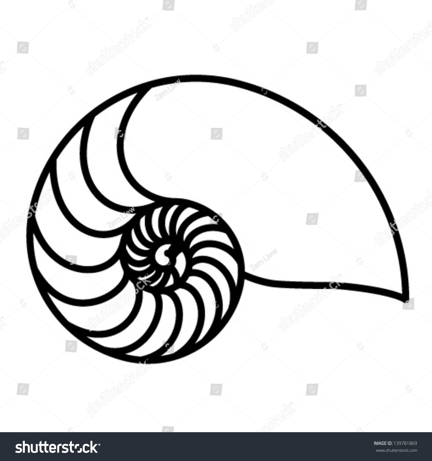 SVG of Outline of a nautilus shell. svg