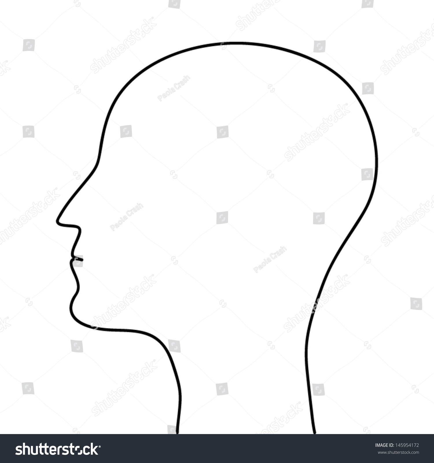 Outline Human Head Stock Vector 145954172 - Shutterstock