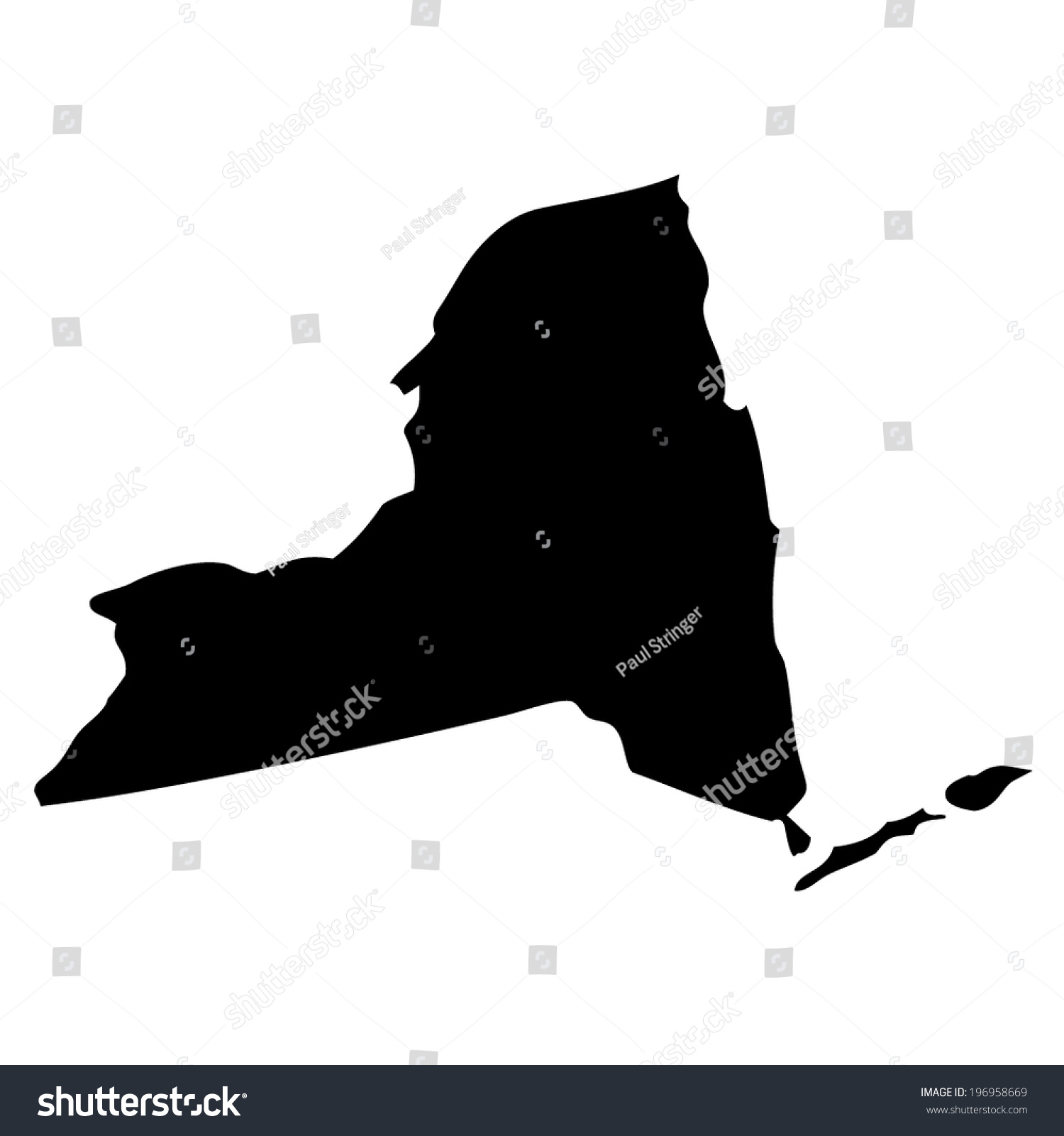 Outline State New York Stock Vector (Royalty Free) 196958669 | Shutterstock