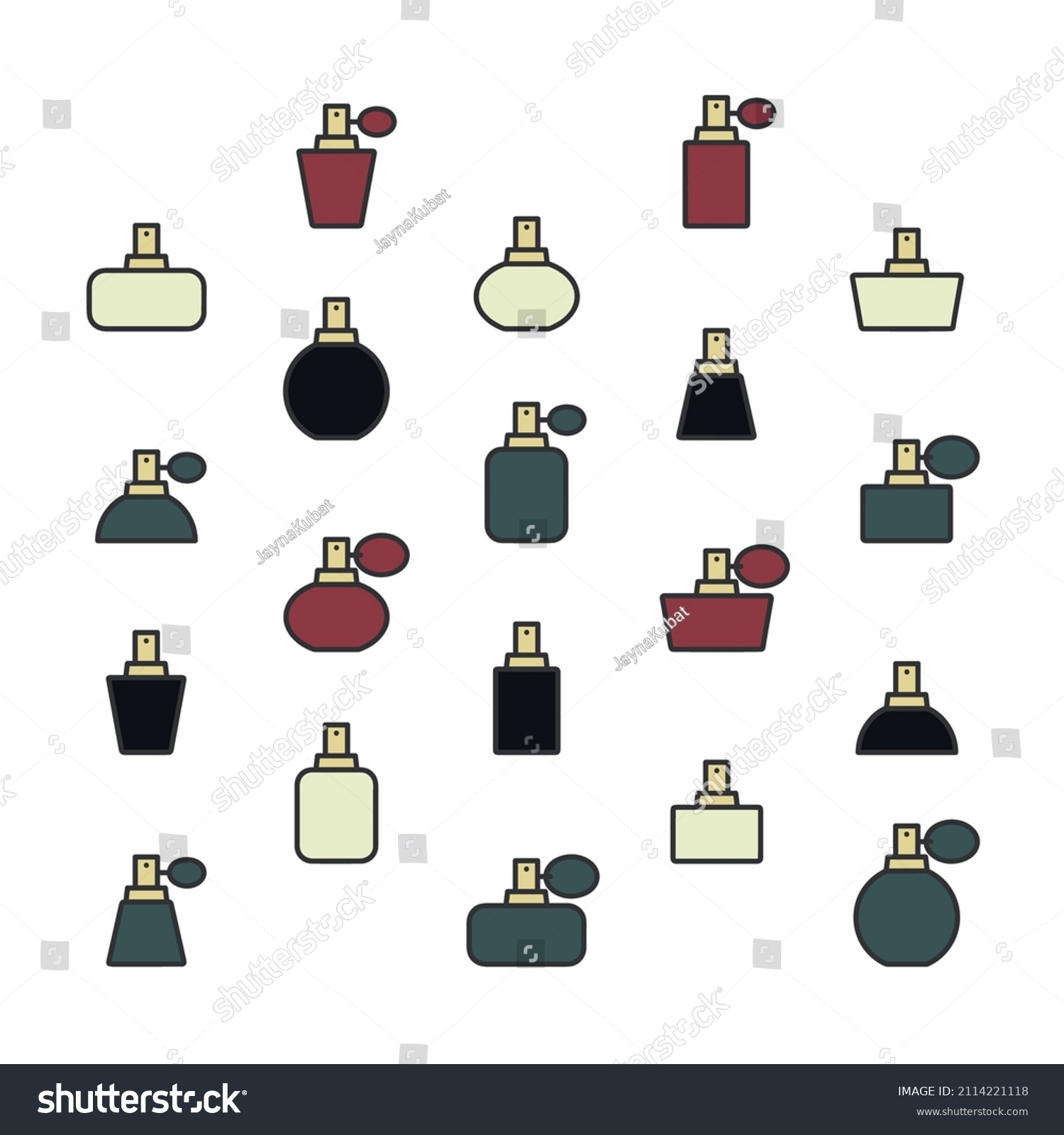 Outline Perfume Bottles Vector Illustration Stock Vector Royalty Free Shutterstock