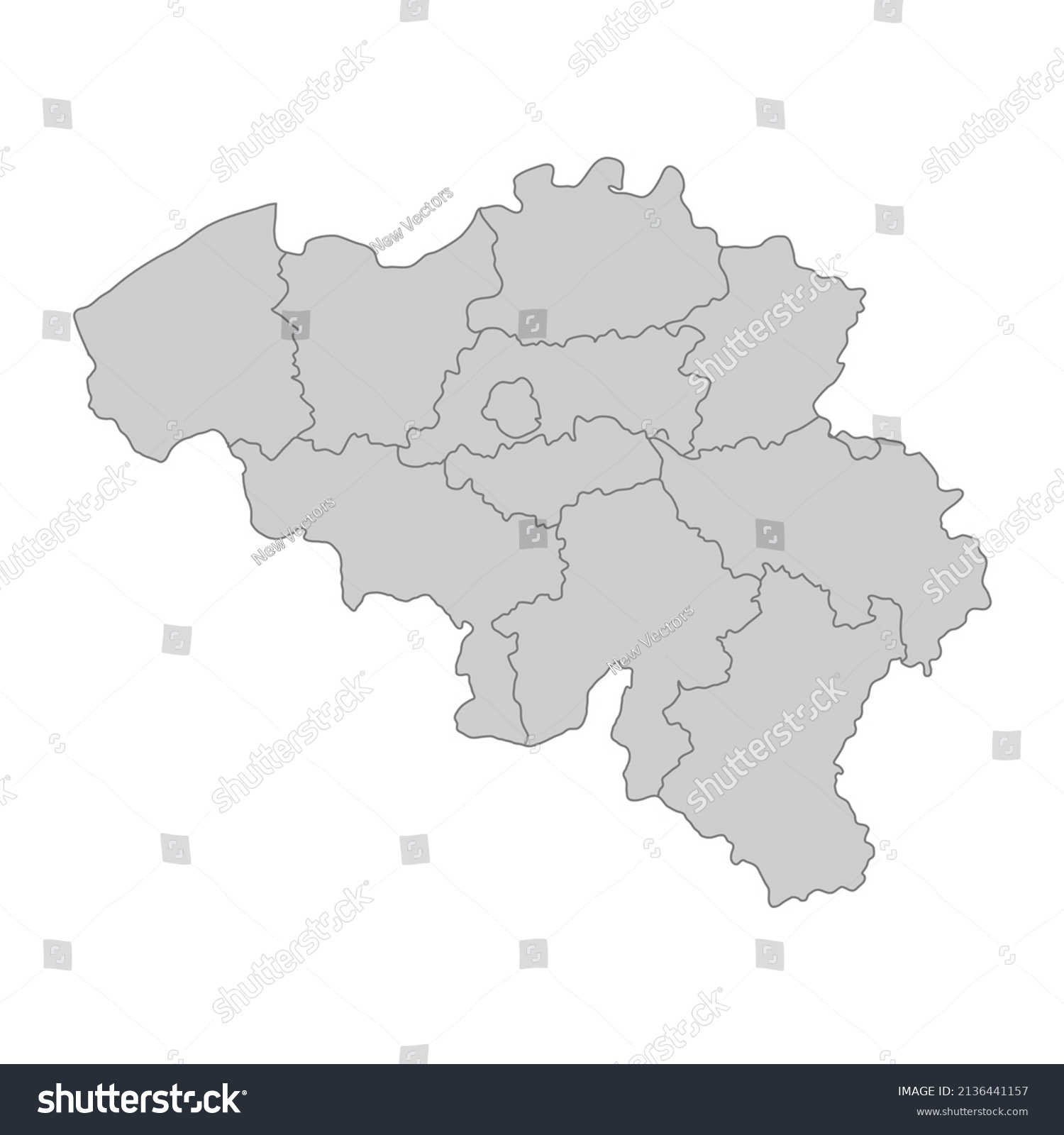 Outline Political Map Belgium High Detailed Stock Vector (Royalty Free ...