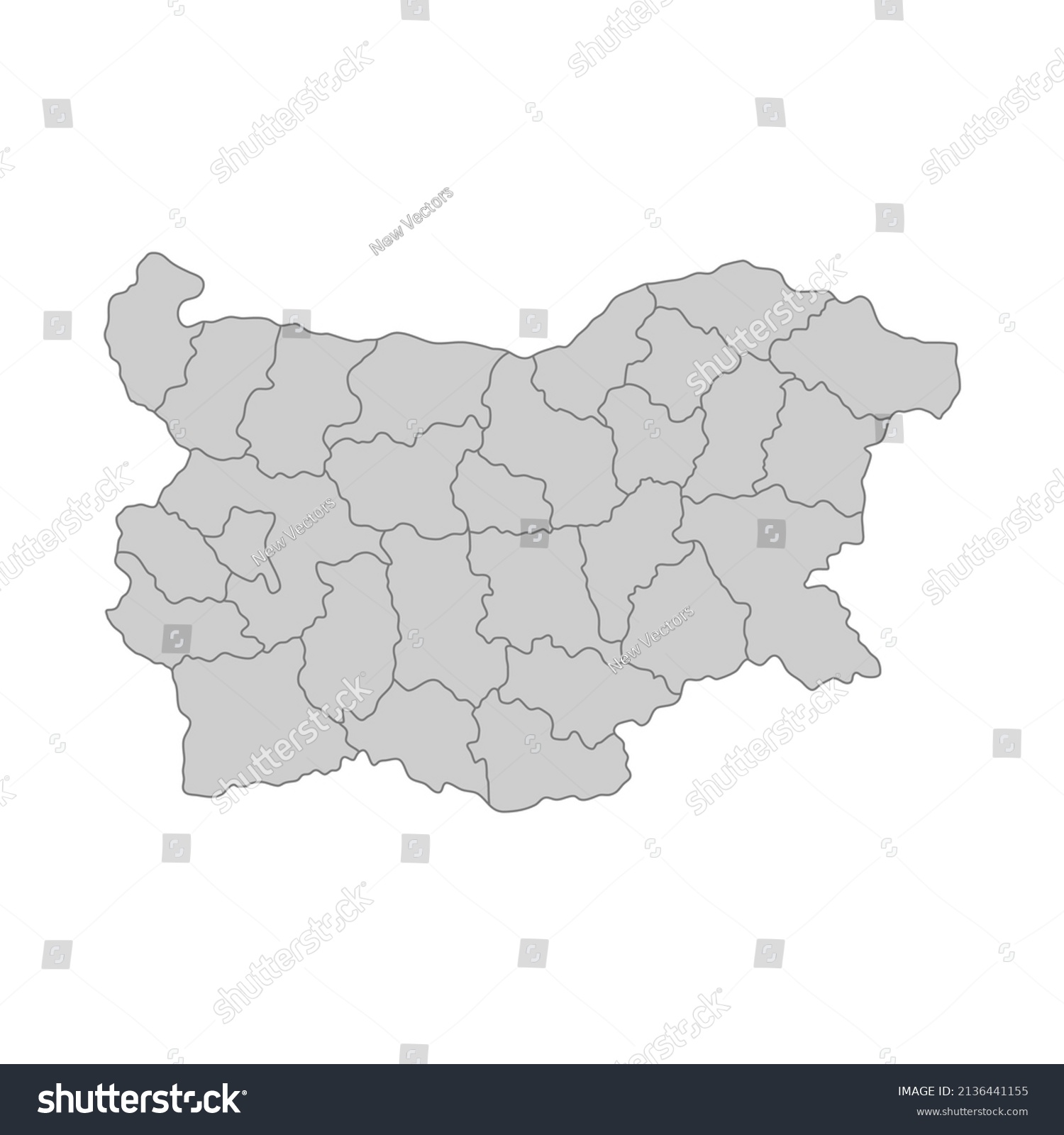 Outline Political Map Bulgaria High Detailed Stock Vector (Royalty Free ...