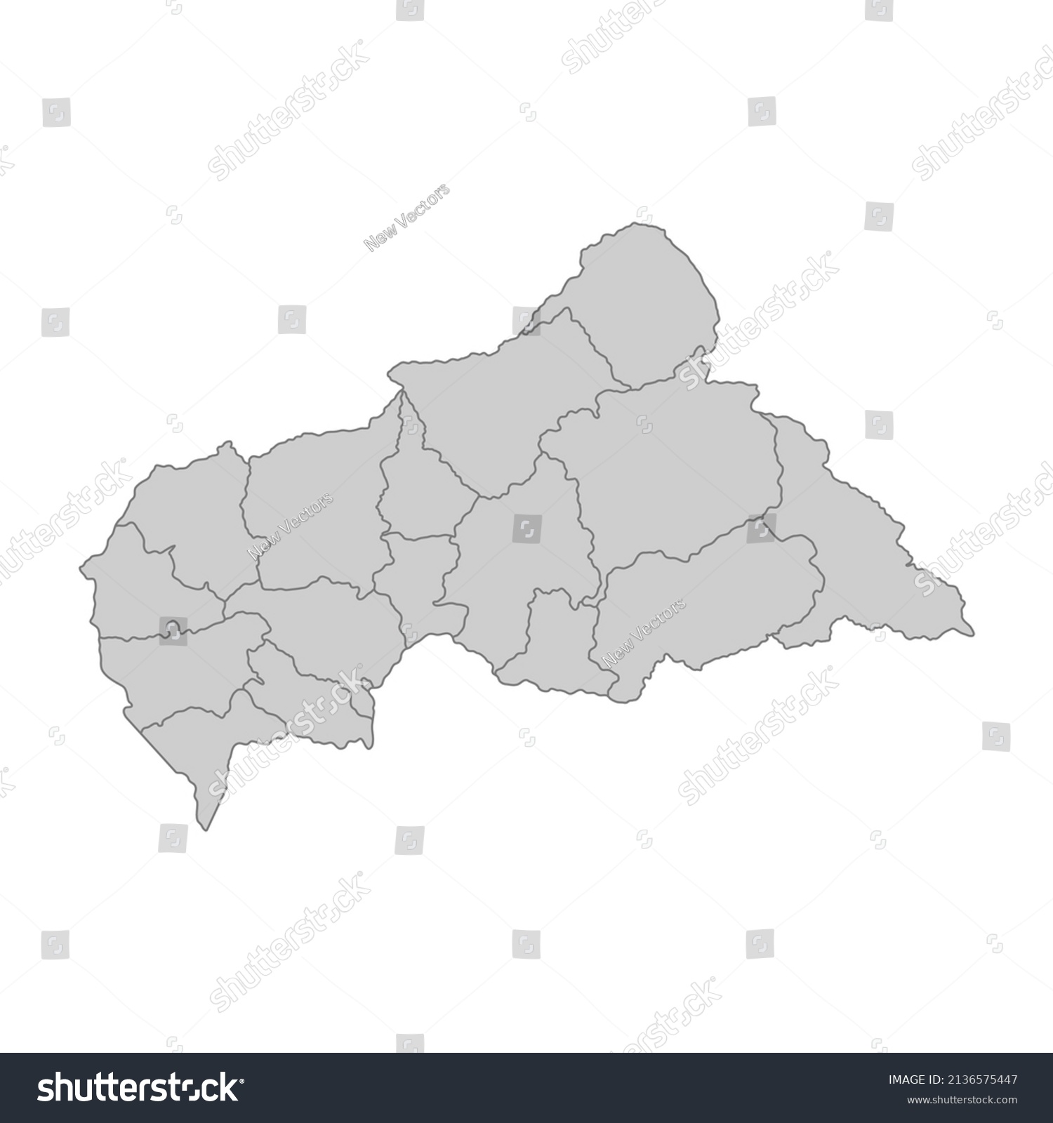 Outline Political Map Central African Republic Stock Vector Royalty Free Shutterstock