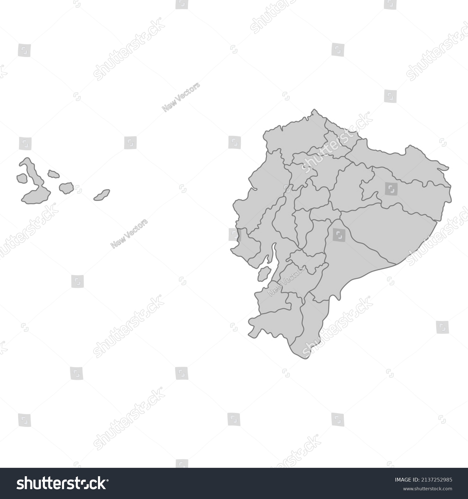 Outline Political Map Ecuador High Detailed Stock Vector Royalty Free