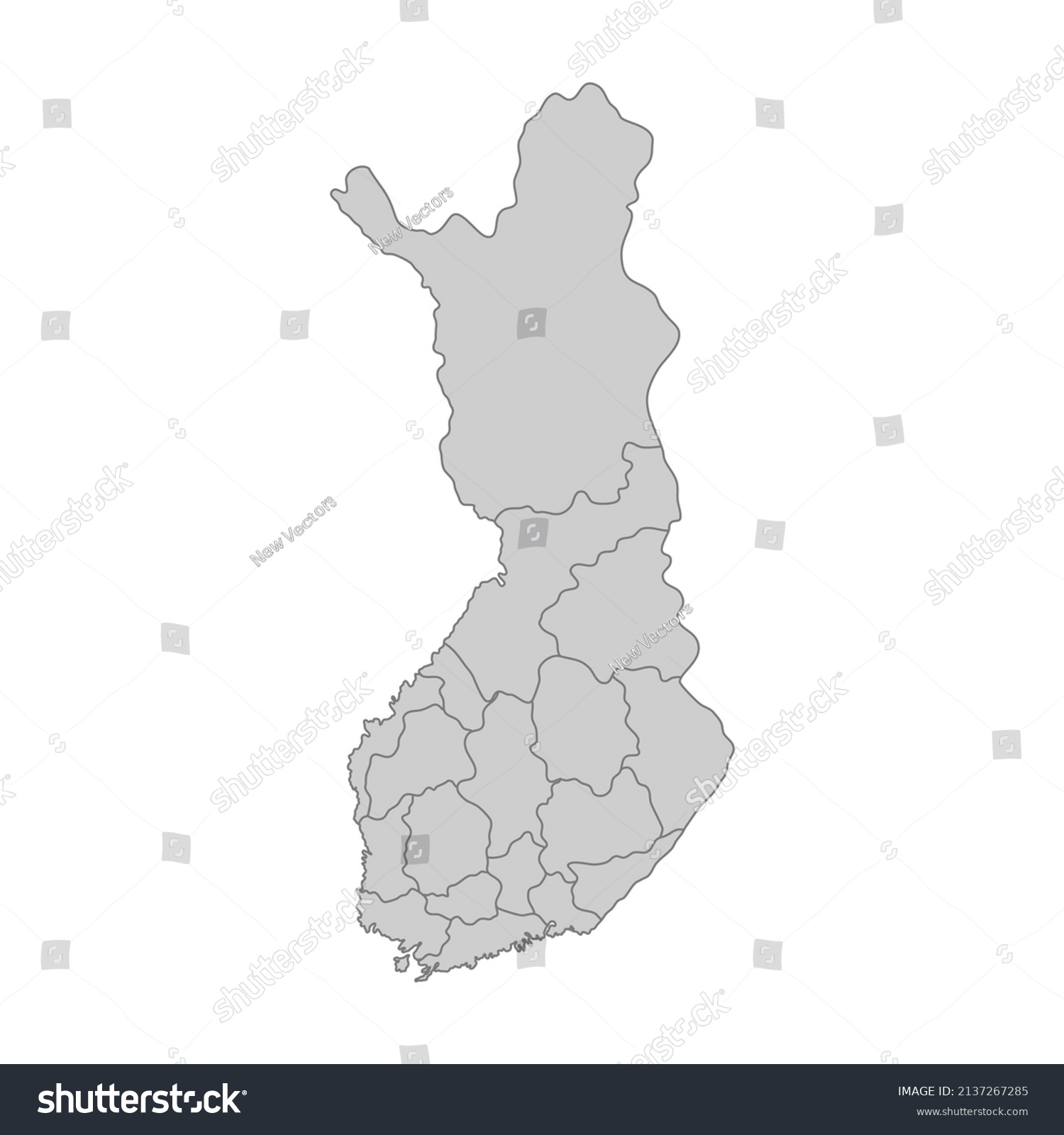 Outline Political Map Finland High Detailed Stock Vector (Royalty Free ...