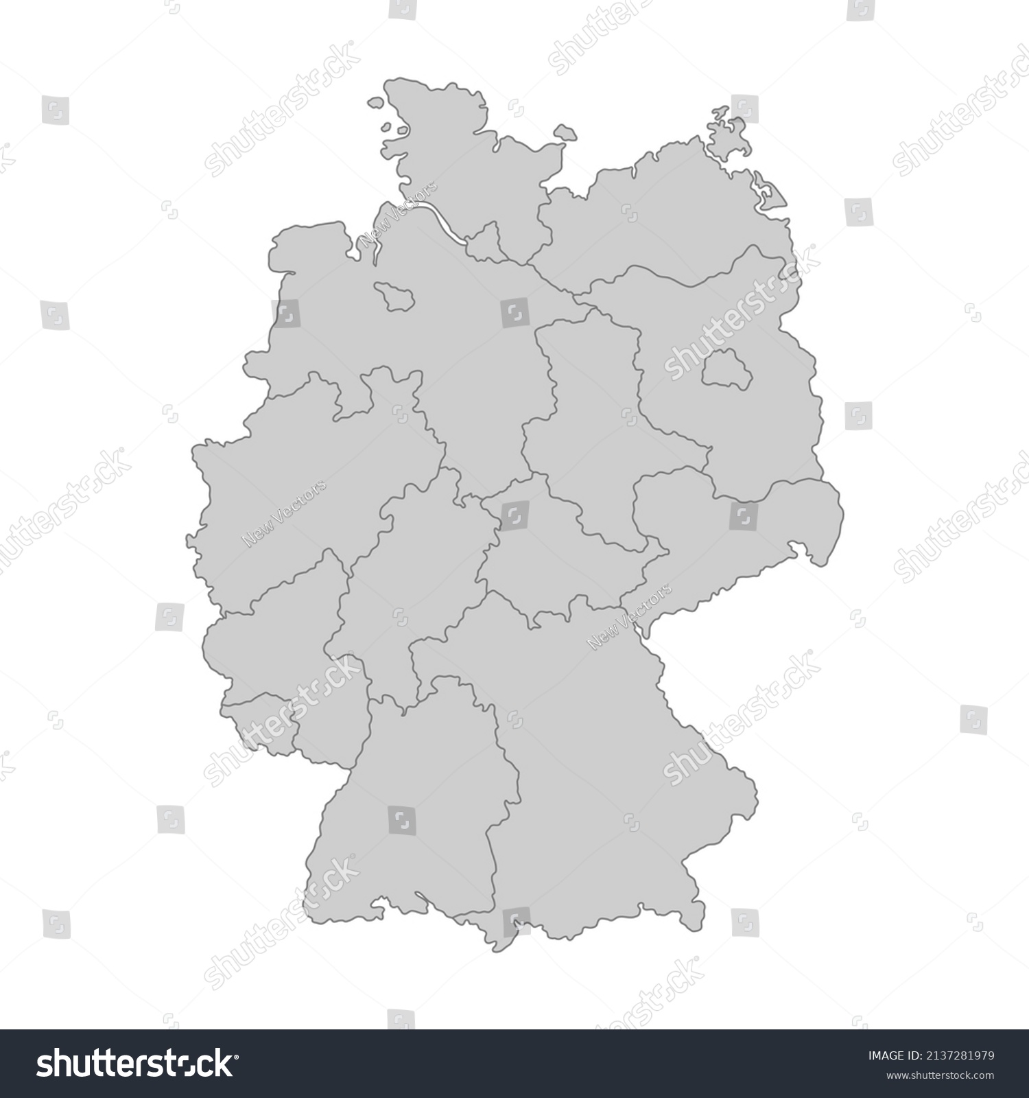 SVG of Outline political map of the Germany. High detailed vector illustration. svg
