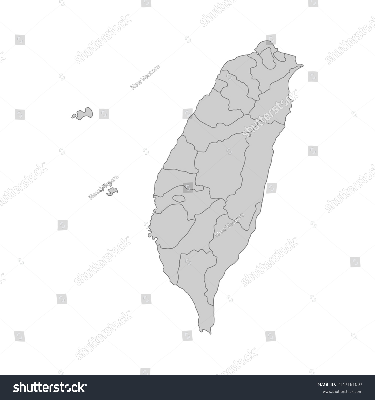 Outline Political Map Taiwan High Detailed   Stock Vector Outline Political Map Of The Taiwan High Detailed Vector Illustration 2147181007 