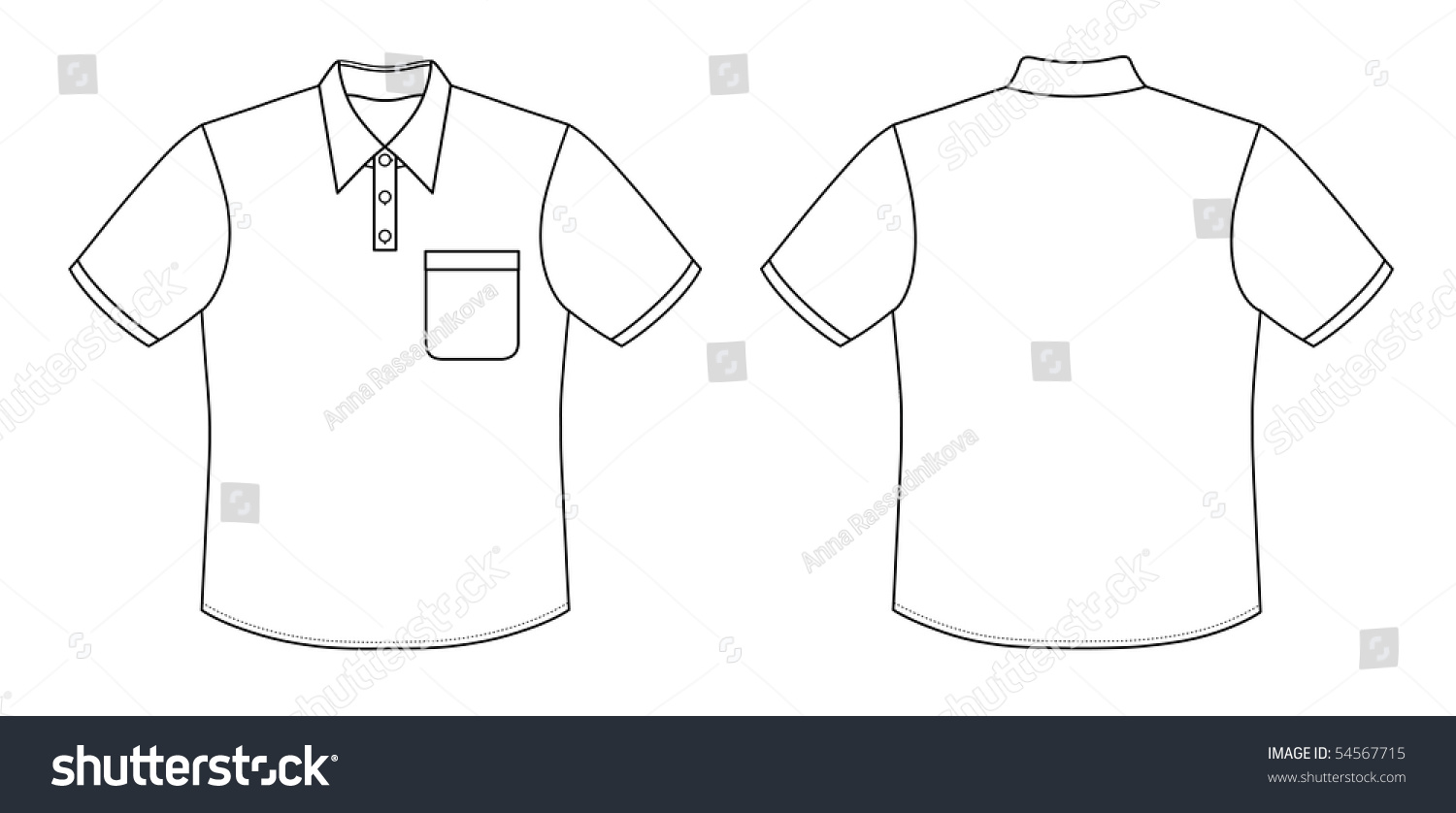 Outline Polo Shirt Vector Illustration Isolated Stock Vector 54567715 ...