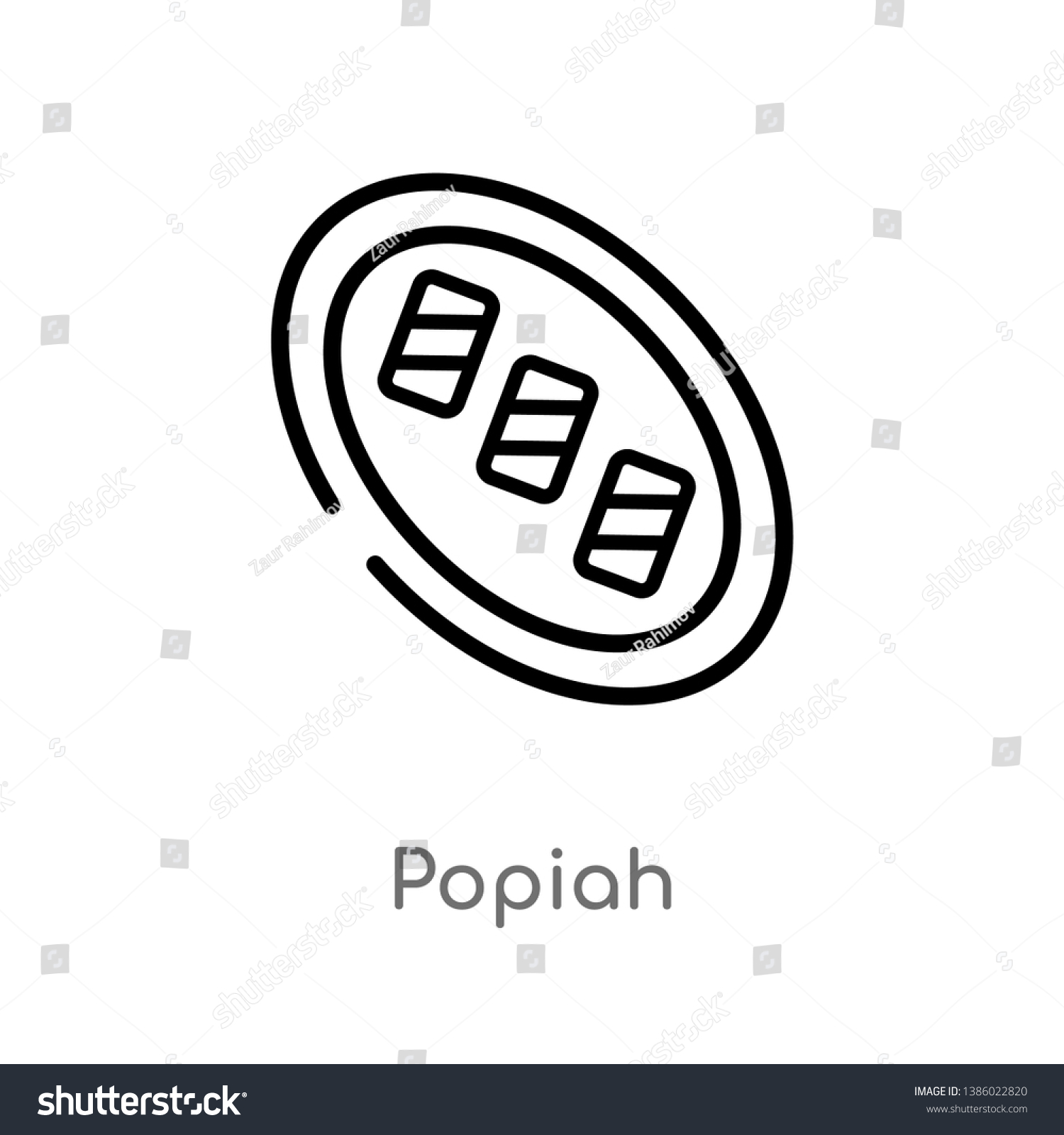 SVG of outline popiah vector icon. isolated black simple line element illustration from food concept. editable vector stroke popiah icon on white background svg