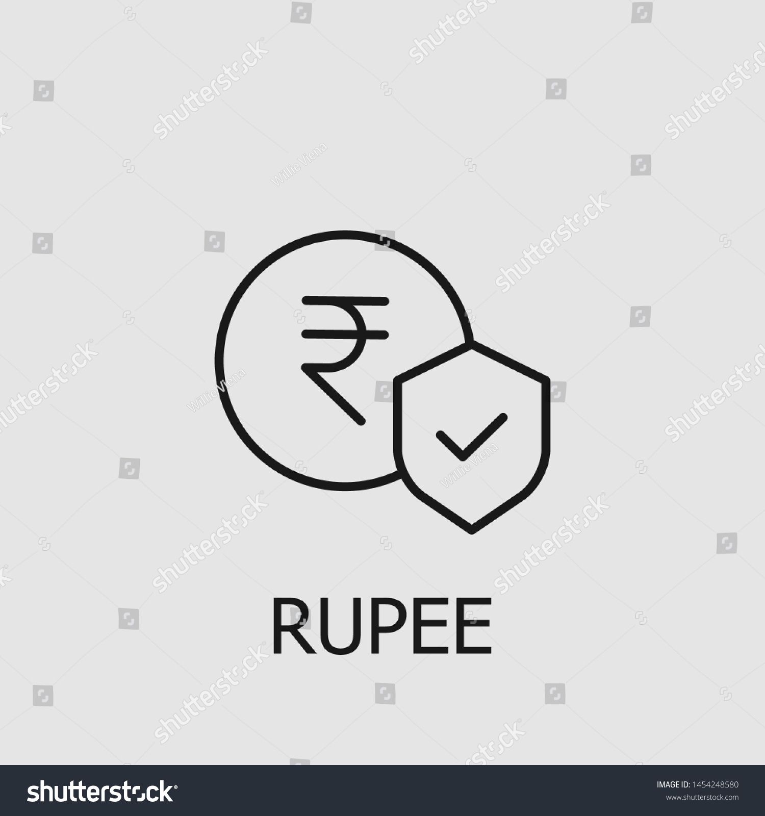 SVG of Outline rupee vector icon. Rupee illustration for web, mobile apps, design. Rupee vector symbol. svg