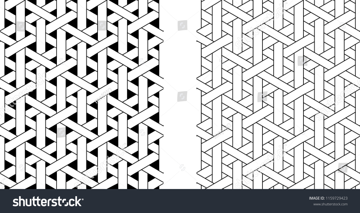 SVG of Outline Seamless weave rattan pattern, vector art svg