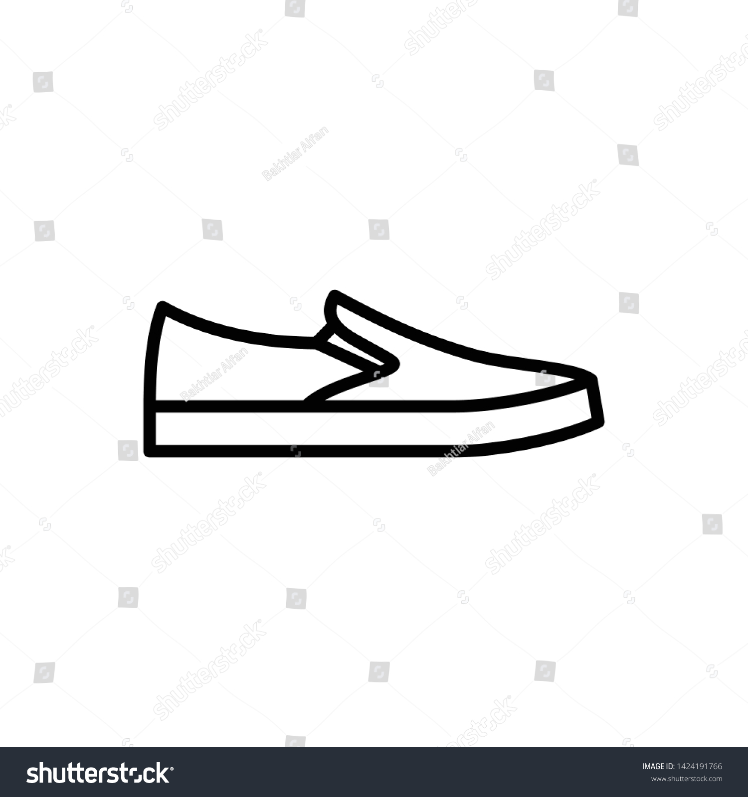 Outline Slip On Shoes Icon Simple Stock 