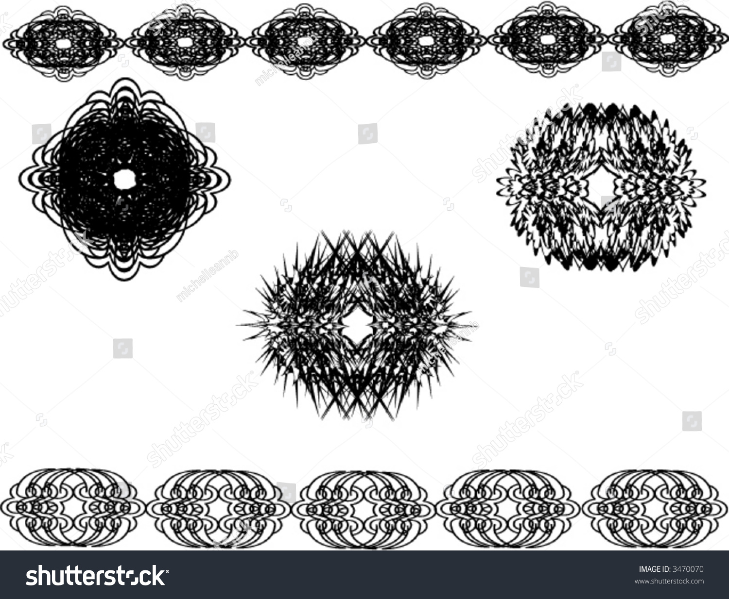 Outline Style Graphic Vector Designs Black Over White - 3470070 ...