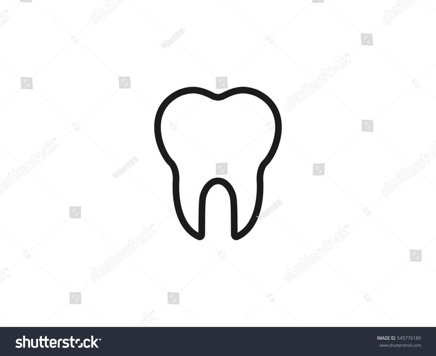 Outline Tooth Icon Vector Illustration On Stock Vector 545776189 ...