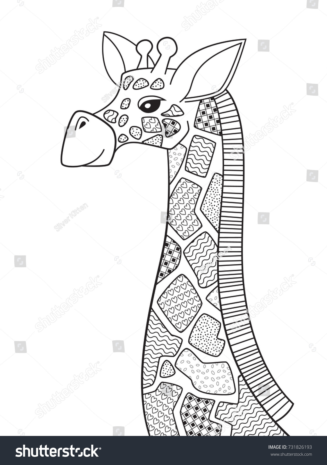 Outlined Doodle Antistress Coloring Page Cute Stock Vector (Royalty ...