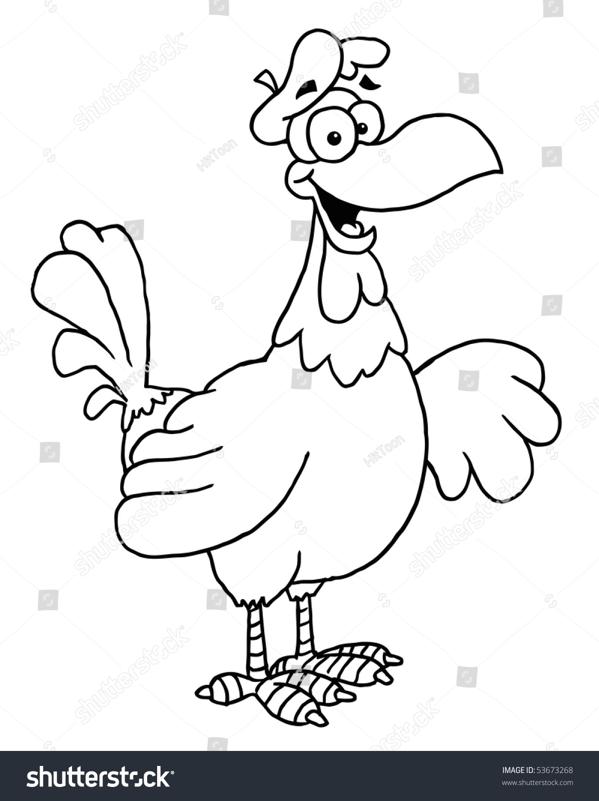 Outlined French Hen Stock Vector 53673268 - Shutterstock