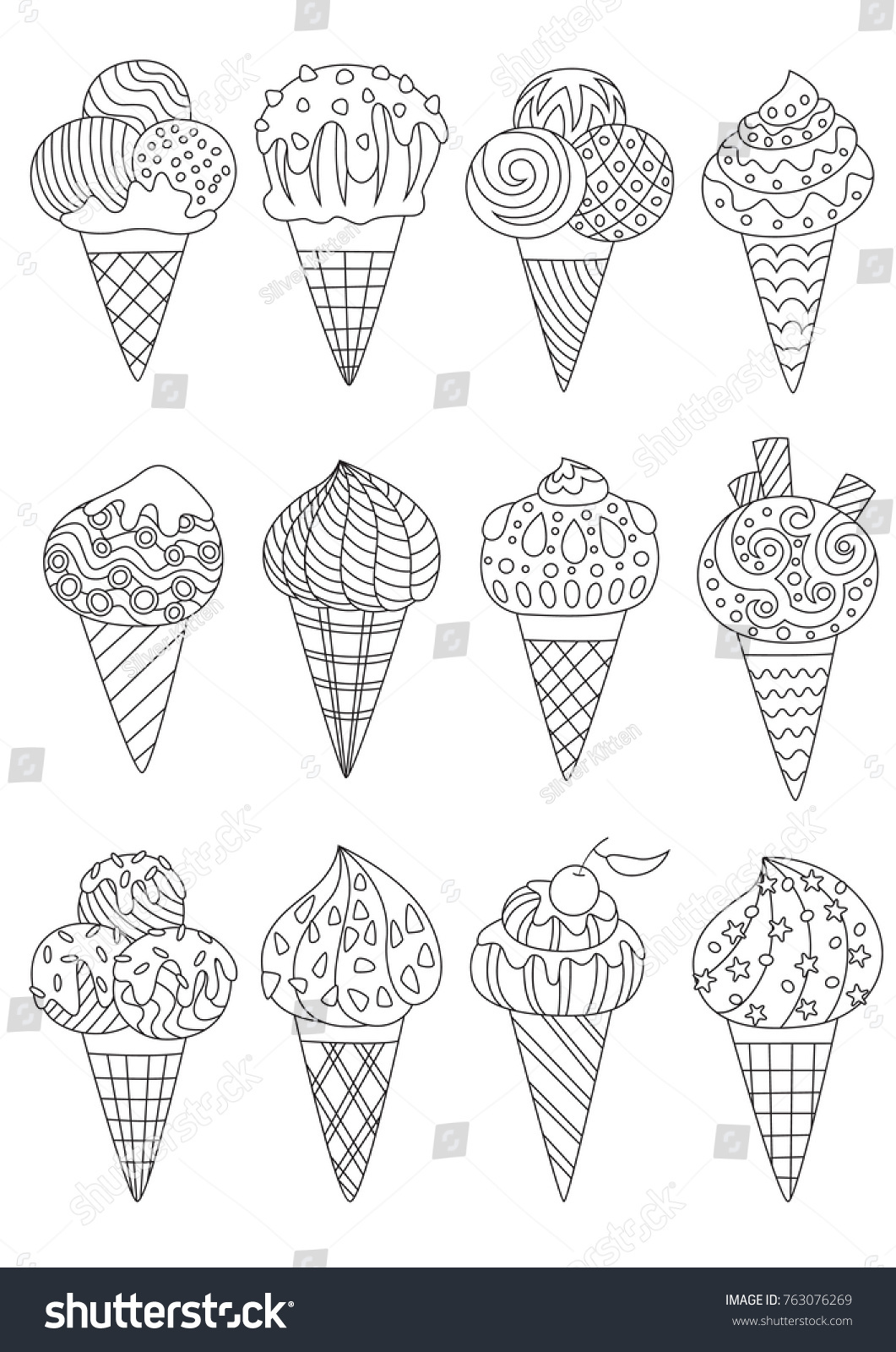 3,958 Cones coloring pages Images, Stock Photos & Vectors | Shutterstock