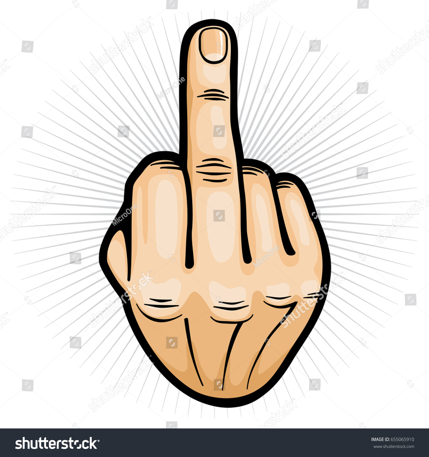 Outrageous Contempt Fuck You Hand Gesture Stock Vector Royalty Free