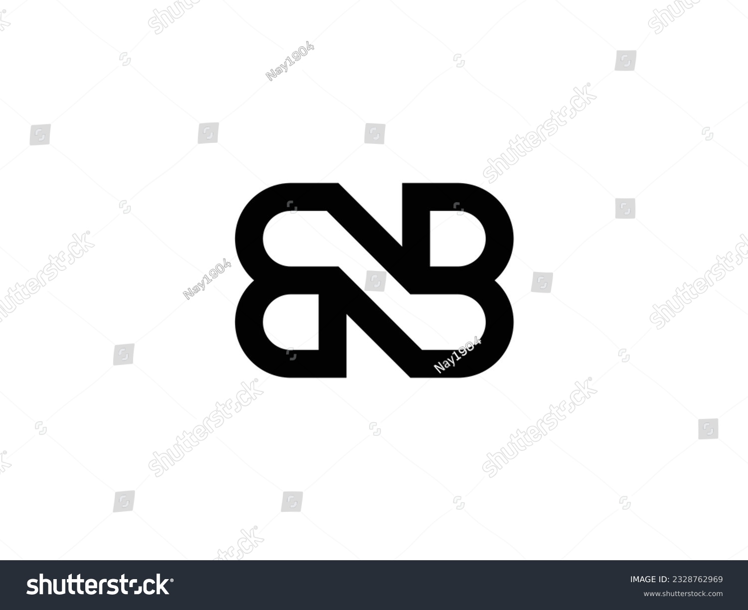SVG of outstanding monogram BN or BNB or NB letters logo design svg