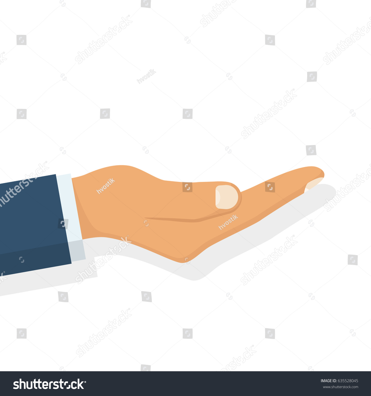 Outstretched Hand Vector Illustration Flat Design Stock Vector (Royalty ...