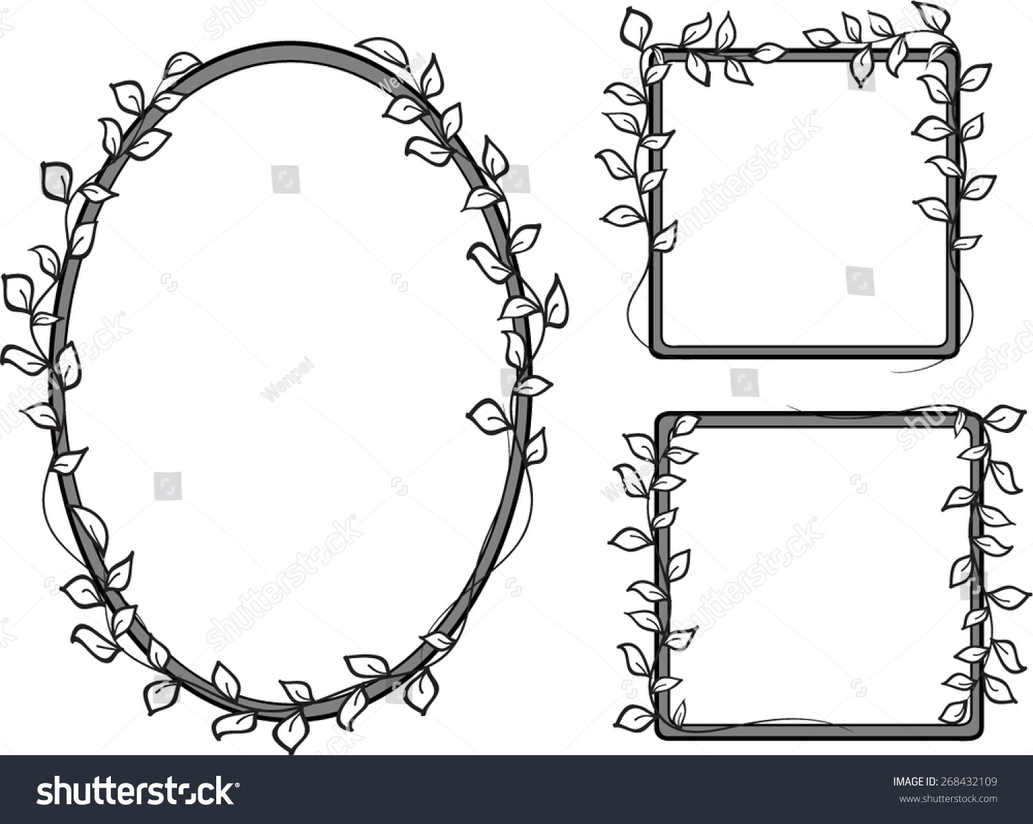 Download Oval Square Border Leaf Stock Vector 268432109 - Shutterstock