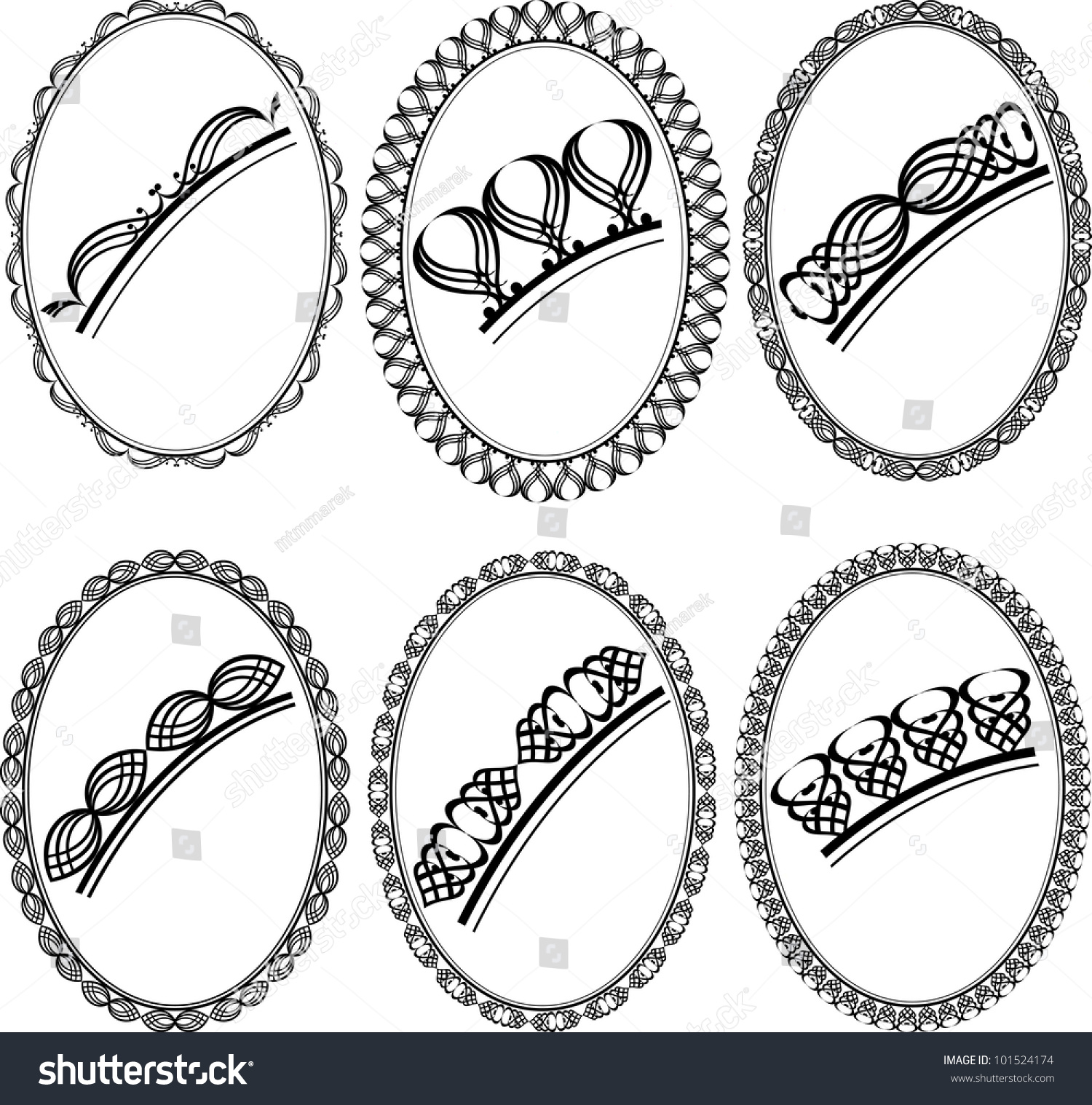 vector oval ornament Stock Vector   Ornaments Frame Oval 101524174 Shutterstock