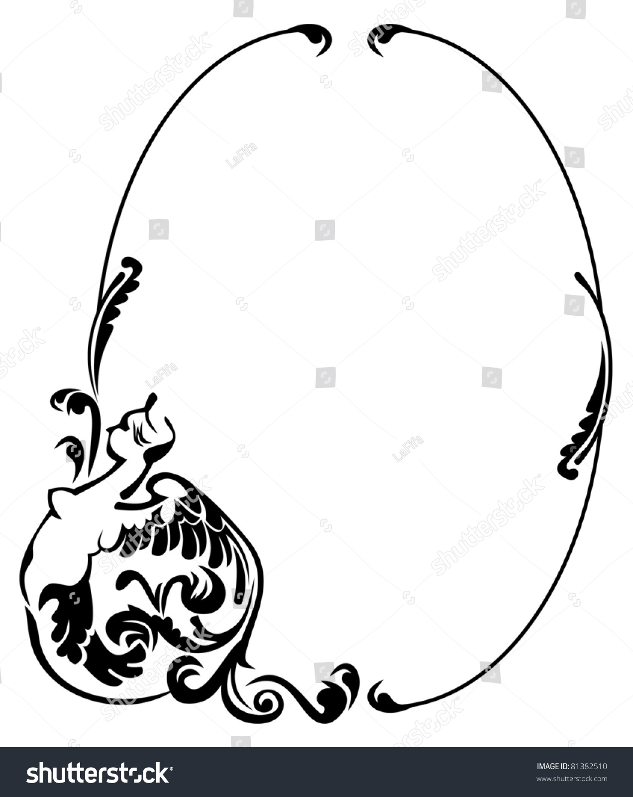 Oval Silhouette Frame Stock Vector 81382510 Shutterstock
