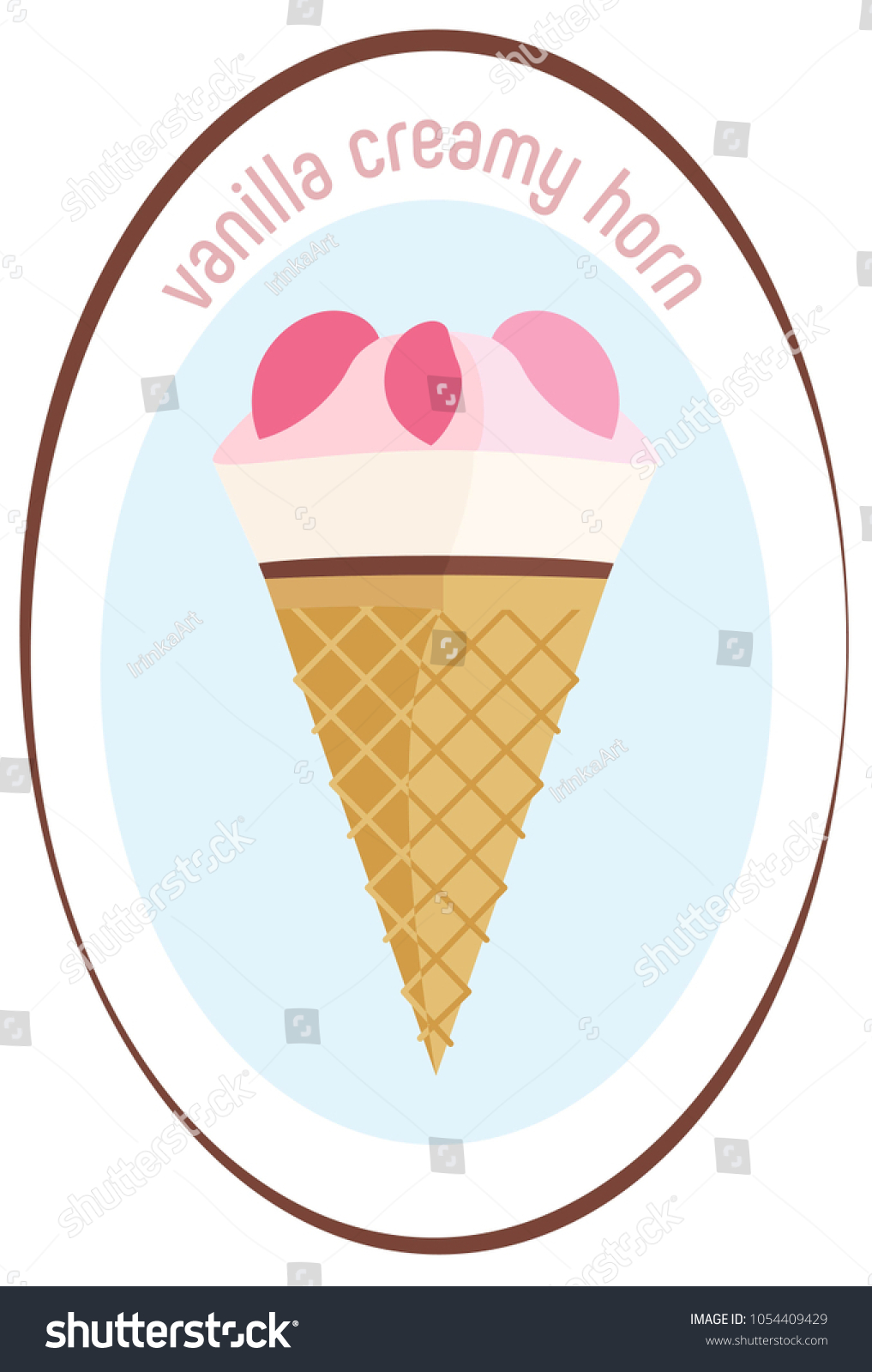 Oval Sticker Ice Cream Vanilla Creamy Stock Vector Royalty Free 1054409429 - creamys ice cream decal roblox