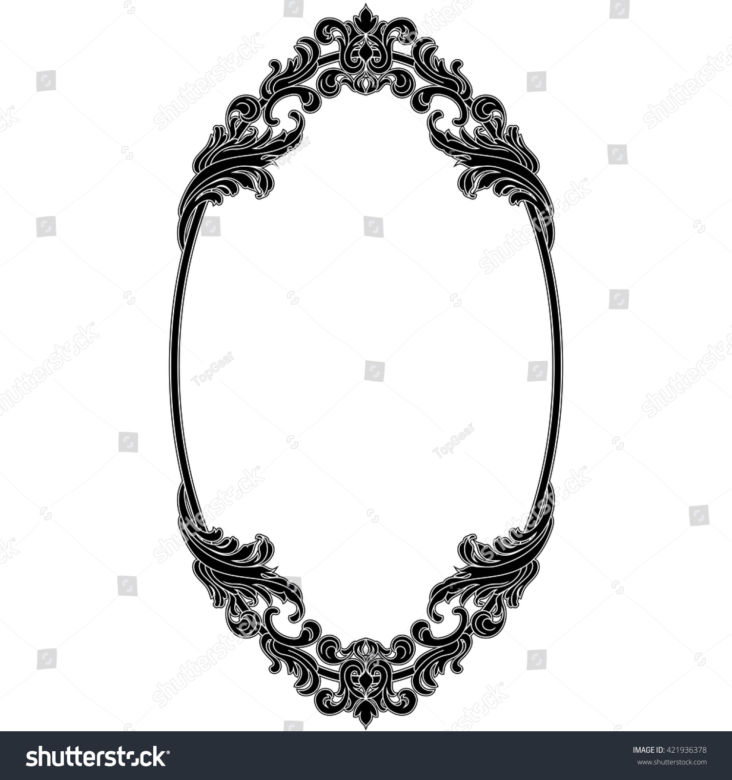 filigree vector oval Vintage Oval Stock Oval 421936378 Frame Oval Mirror Vector