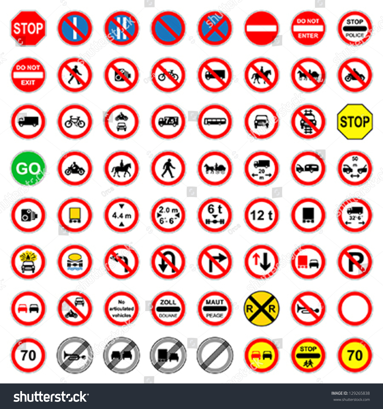 Over Sixty Different Highly Detailed And Fully Editable Vector Traffic ...