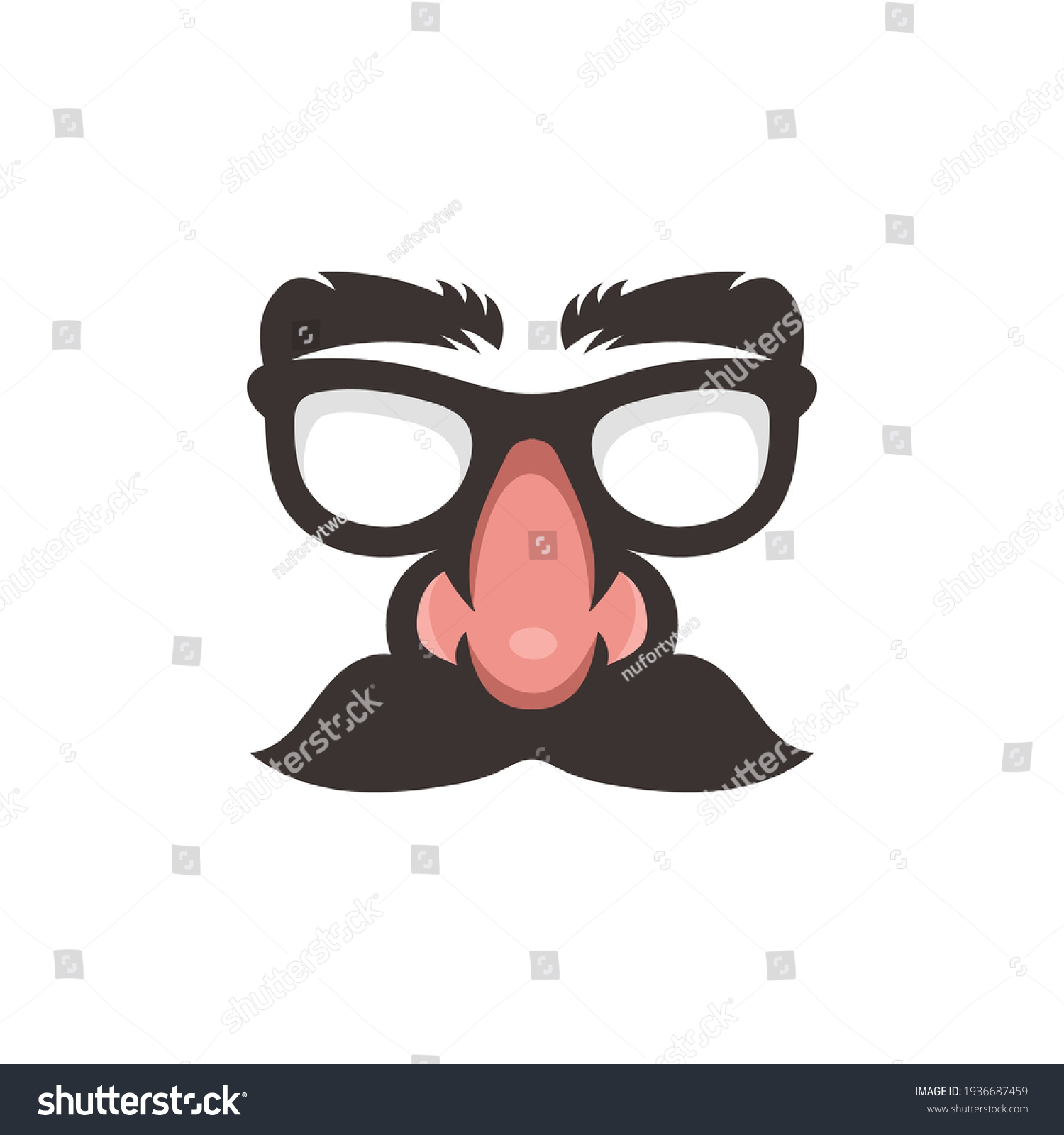 Overhead Glasses Fake Nose Mustache Mask Stock Vector Royalty Free 1936687459 