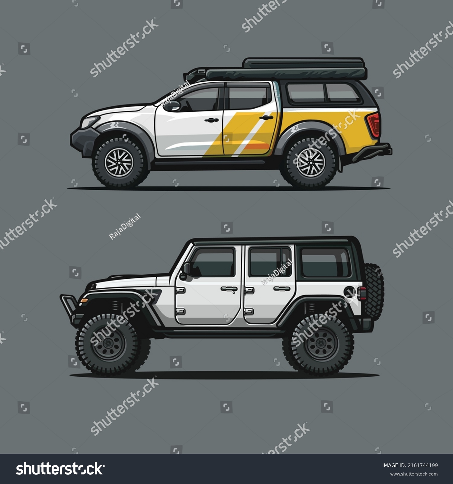 SVG of Overland Truck Side View Vector Isolated Bundle Set svg