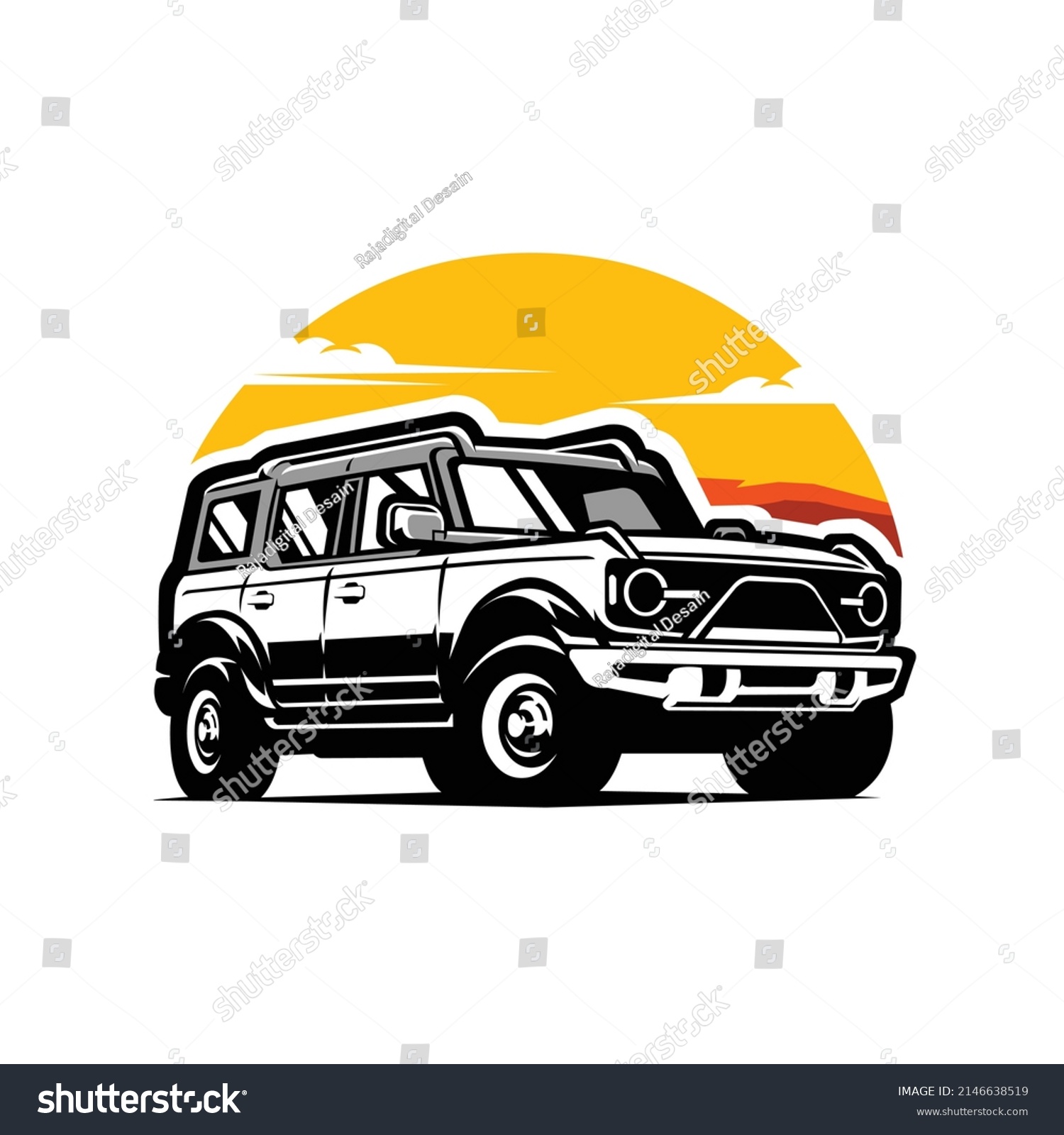 Overland Vehicle 4x4 Adventure Illustration Vector Stock Vector Royalty Free 2146638519 