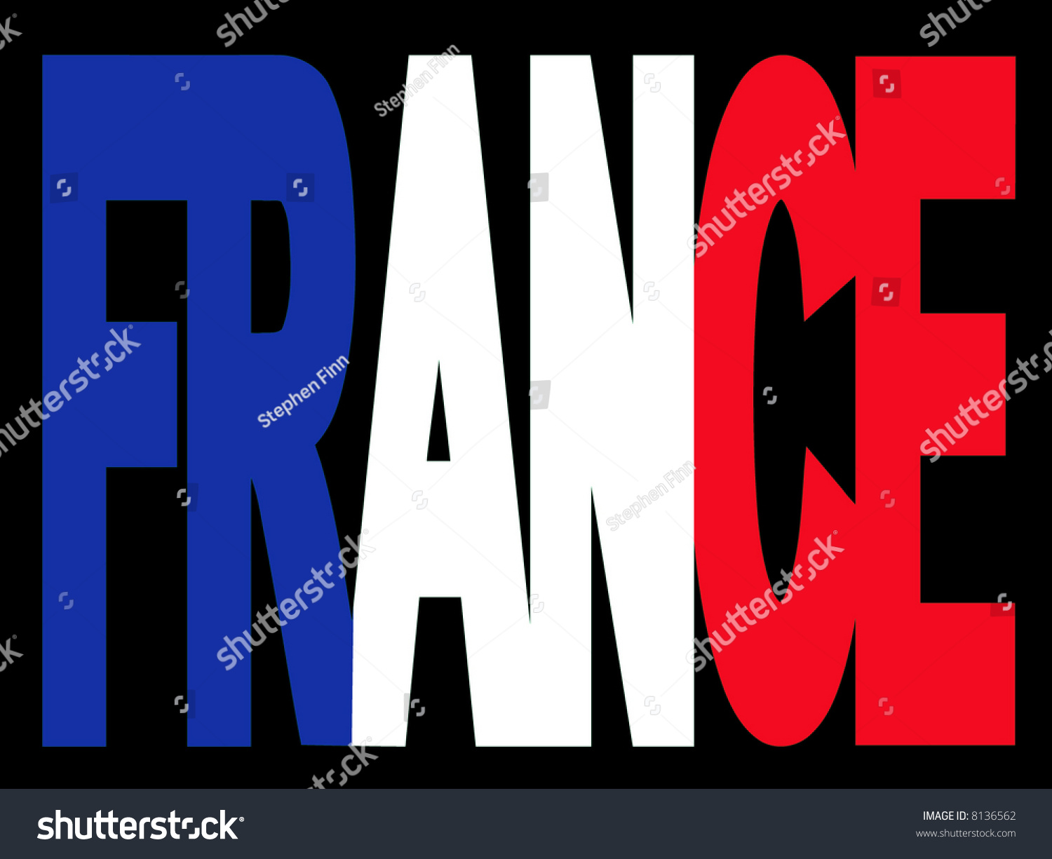 Overlapping France Text With French Flag Stock Vector Illustration ...