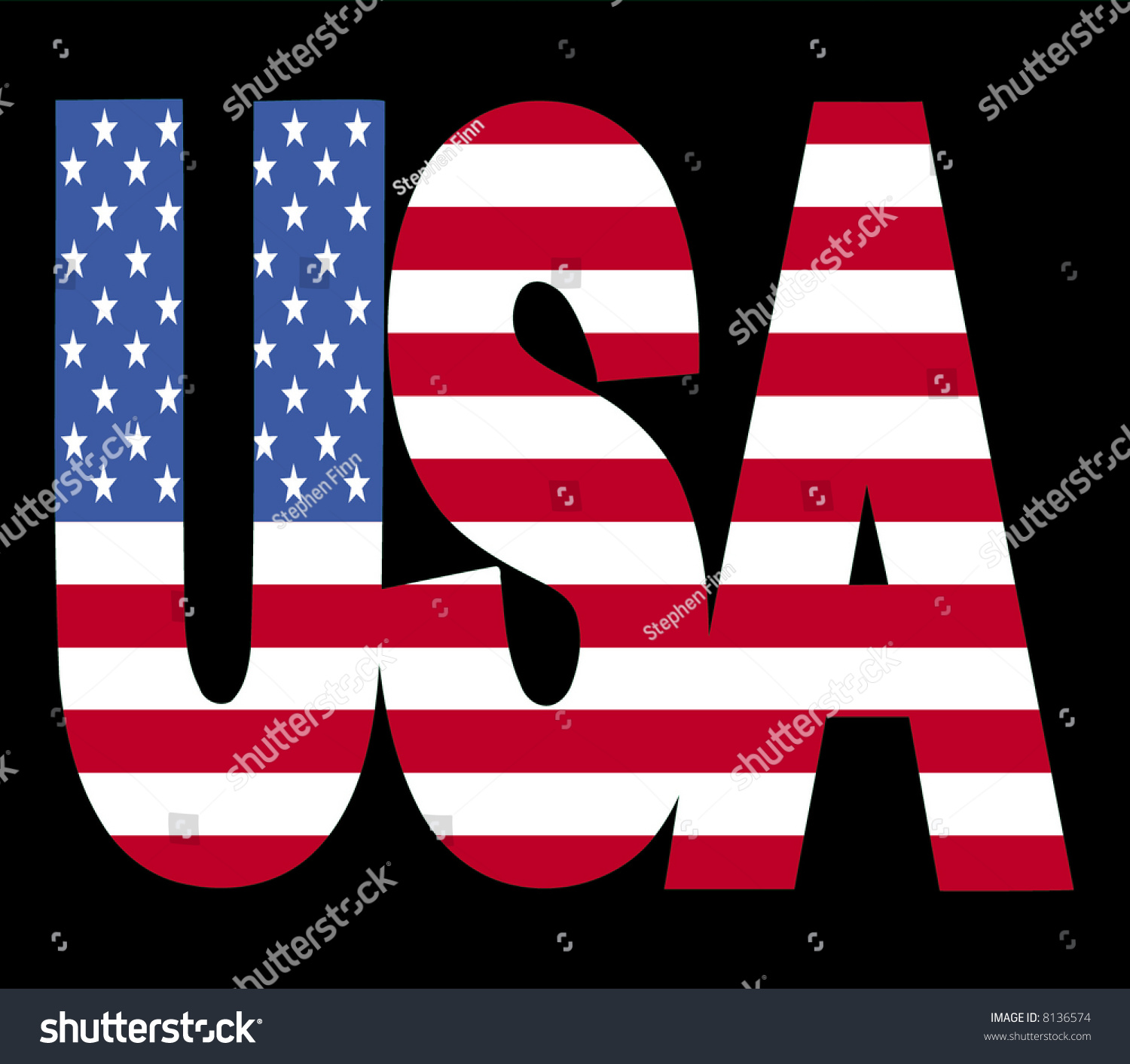 American Flag Word Art