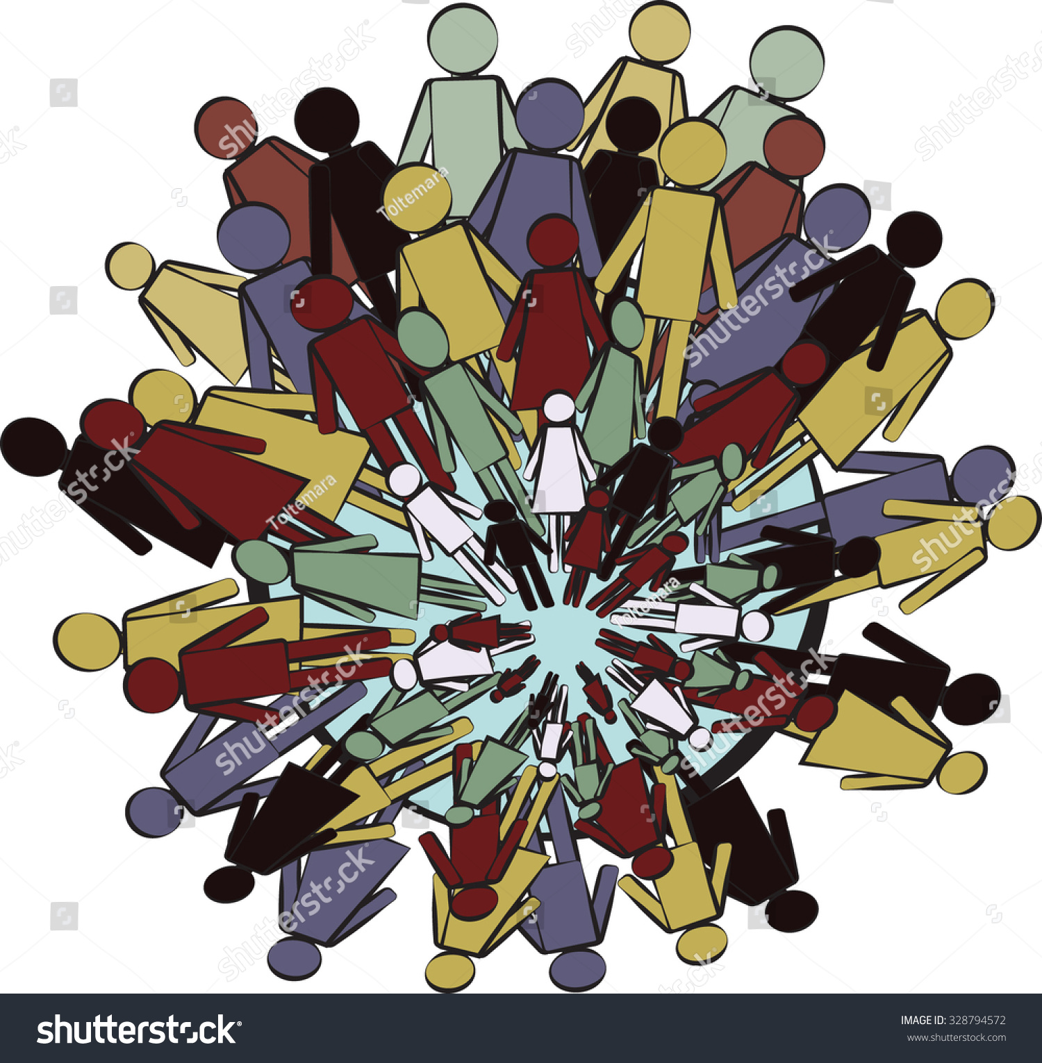 Overpopulation Emblem Image Illustrates One Global Stock Vector ...