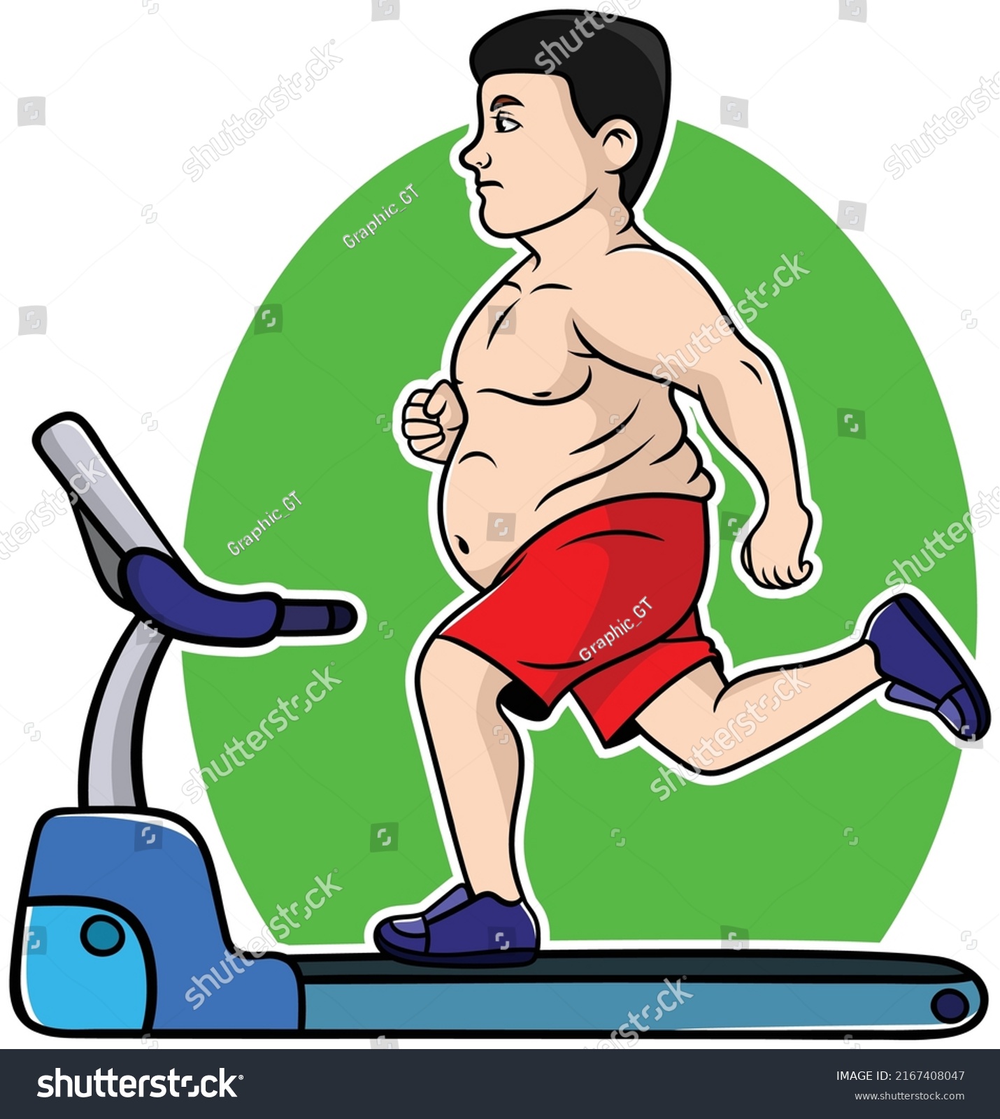 Overweight Chubby Young Man Running On Stock Vector Royalty Free 2167408047 Shutterstock 4414