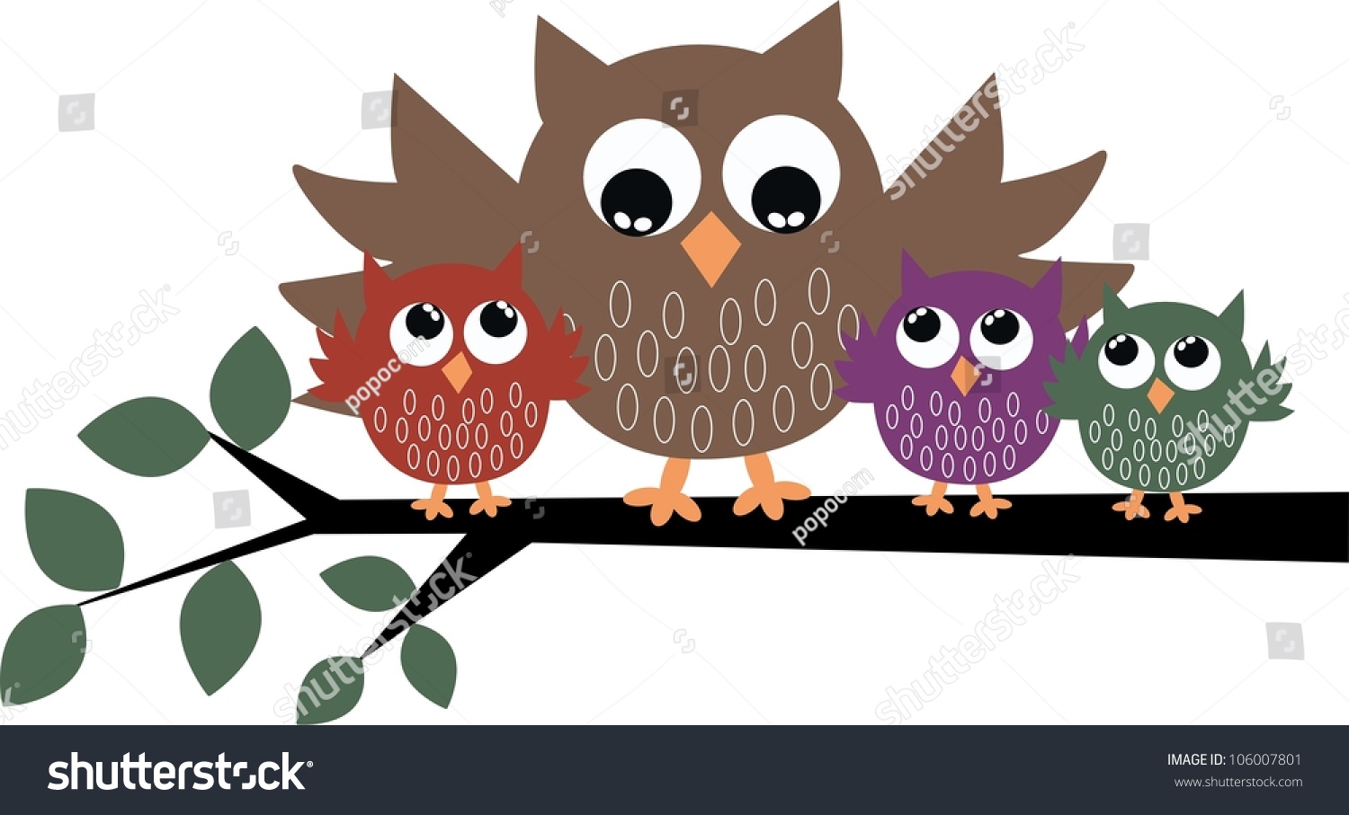 Download Owl Family Stock Vector 106007801 - Shutterstock