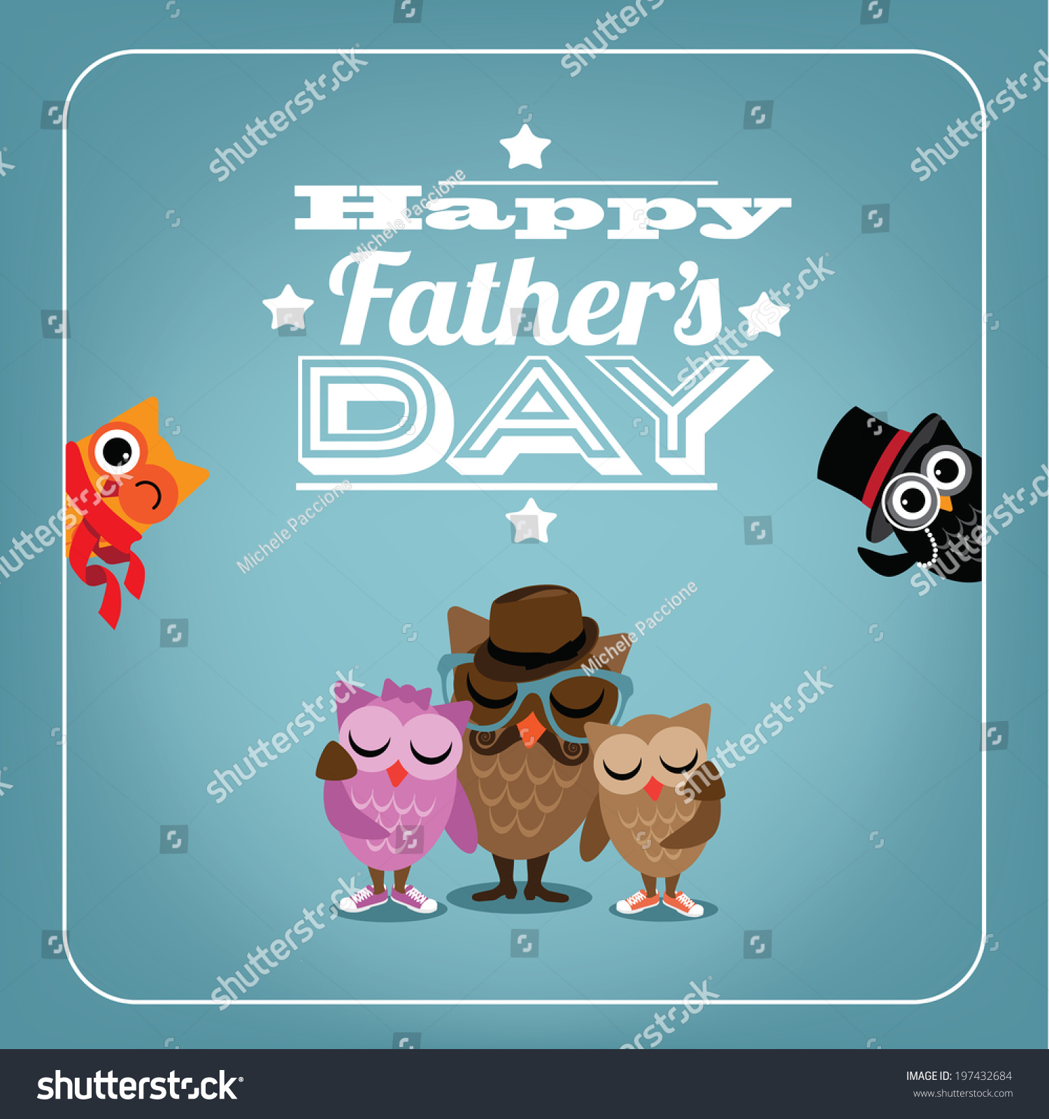 owl day card eps 10 vector stock vector 197432684 shutterstock