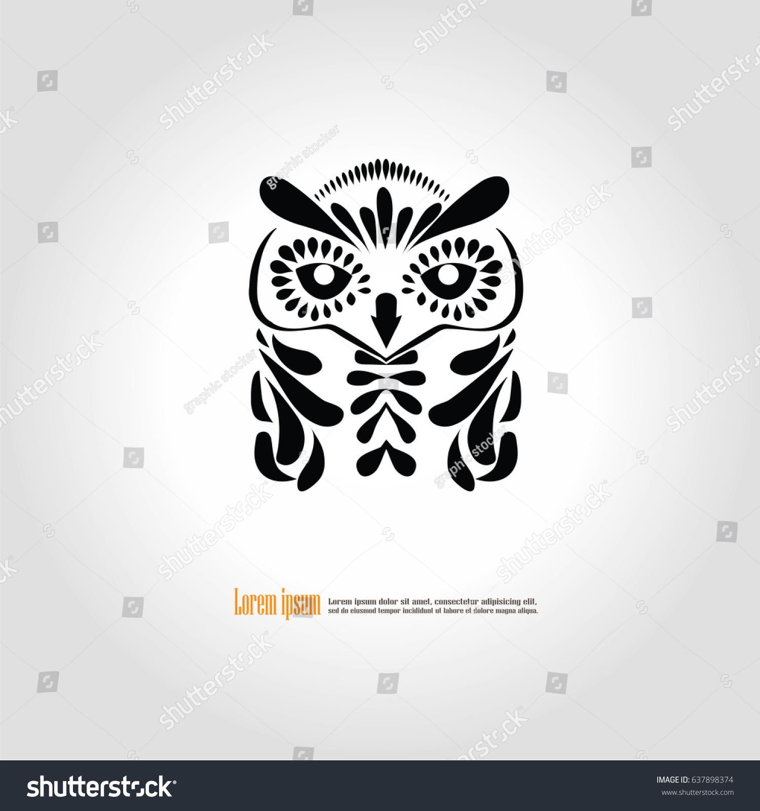 Owl Hand Drawvector Illustration Stock Vector Royalty Free Shutterstock