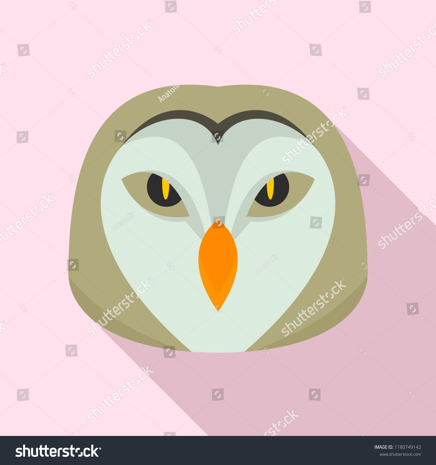 SVG of Owl head icon. Flat illustration of owl head vector icon for web design svg