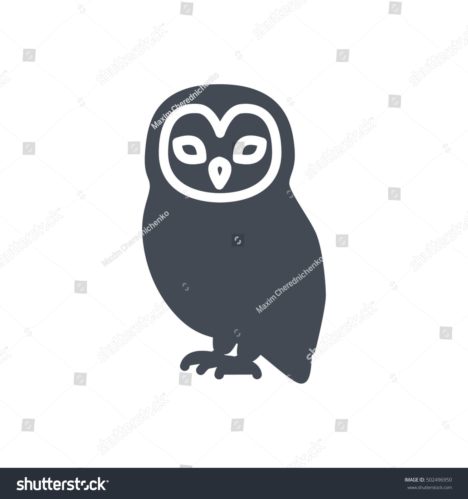 Owl Icon Halloween Solid Silhouette Stock Vector Illustration 502496950 ...