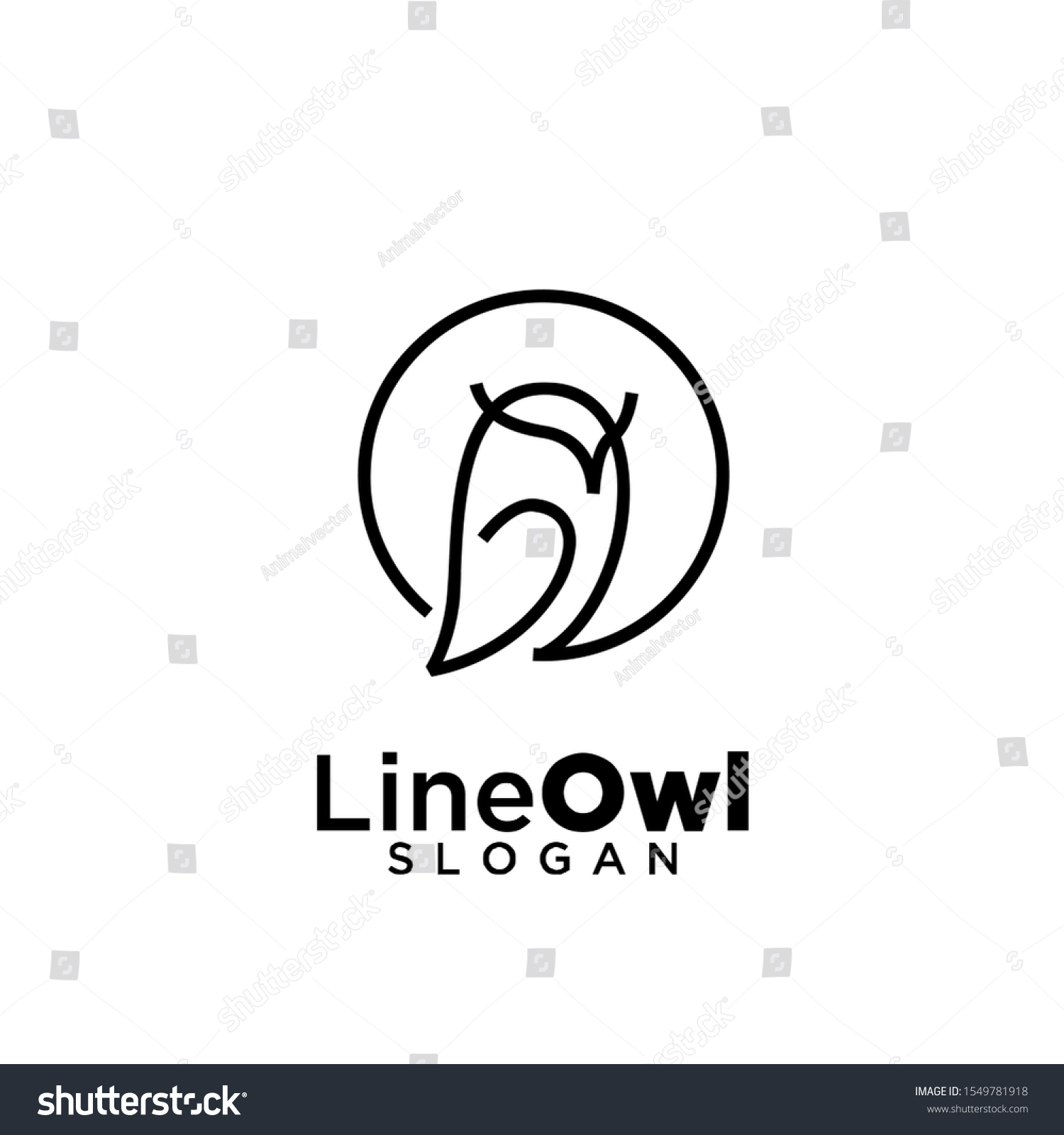 Owl Line Logo Icon Design Vector のベクター画像素材 ロイヤリティフリー