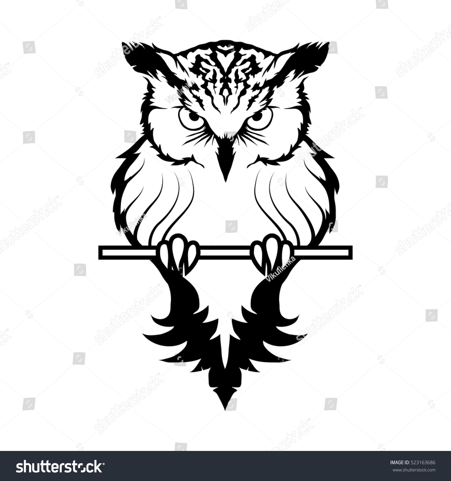 Owl Logo  Stock Vector Royalty Free 523163686