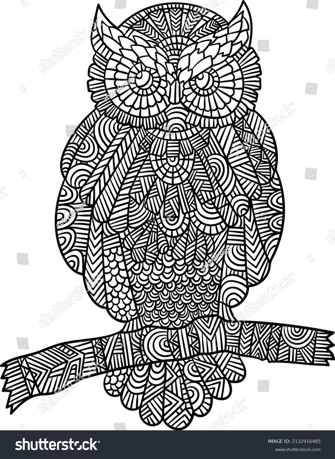 SVG of Owl Mandala Coloring Pages for Adults svg