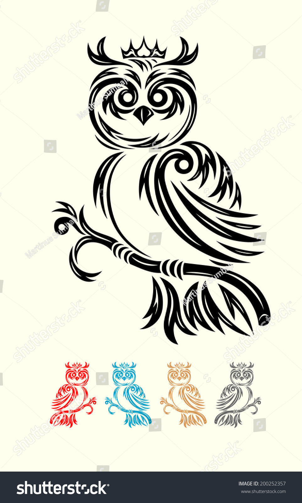owl owl tribal tattoo design good stock vector 200252357 owl owl tribal tattoo design good stock vector 200252357