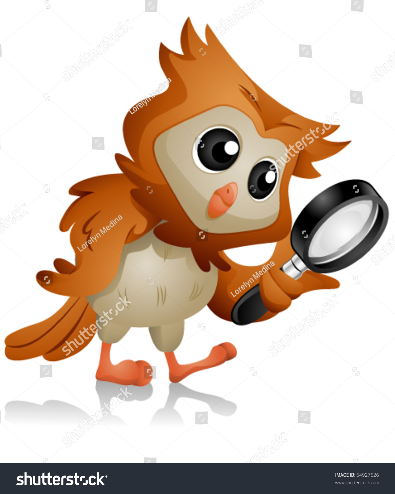 Owl Using Magnifying Glass Vector Stock Vector Royalty Free 54927526 Shutterstock